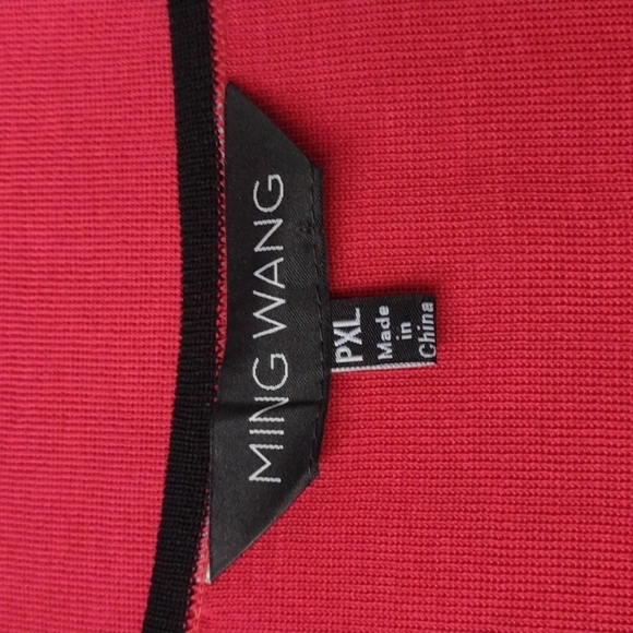 Ming Wang Red Tank Top with Black Trim - Size PXL Petite Sweater - Picture 4 of 7
